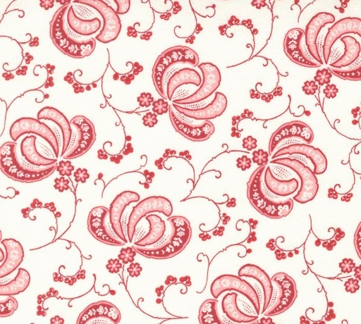 [MOD-3051-12] Hollyhocks and Roses Blooms Floral Jasmine Rose by Bunny Hill Designs for Moda Fabrics