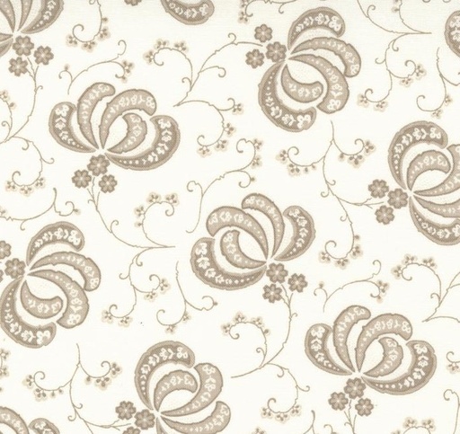 [MOD-3051-17] Hollyhocks and Roses Blooms Florals Linen by Bunny Hill Designs for Moda Fabrics