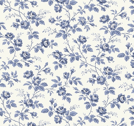 [WF-54369-1] Jasper Blue Rose Hedge Ivory by Whistler Studios for Windham Fabrics