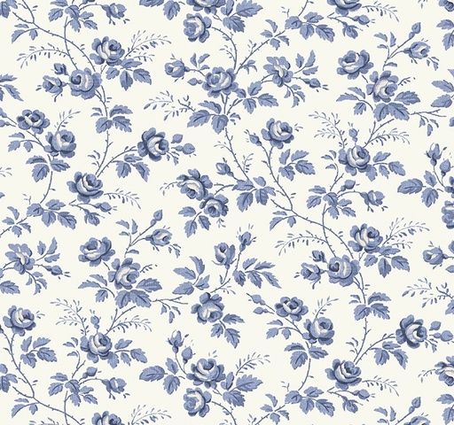 [WF-54369-1] Jasper Blue Rose Hedge Ivory by Whistler Studios for Windham Fabrics