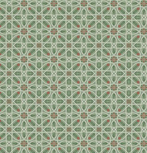 [FR-PWWM094.SAGE] The Cotswold Holiday Collection Mini Brophy Trellis Sage by The Original Morris & Co for FreeSpirit Fabrics