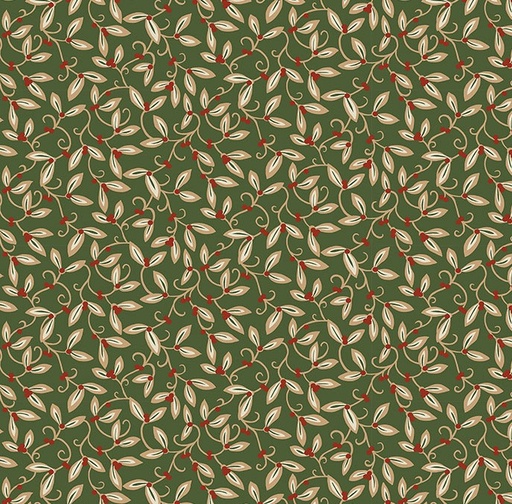 [FR-PWWM095.GRN] The Cotswold Holiday Collection Mistletoe Green by The Original Morris & Co for FreeSpirit Fabrics