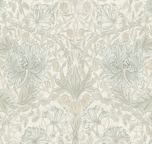 [FR-PWWM032.IVRY] Morris & Co Pure Honeysuckle and Tulip Ivory by The Original Morris & Co for FreeSpirit Fabrics