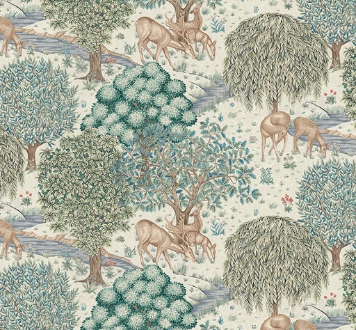 [FR-PWWM051.CRM] The Cotswold Holiday Collection The Brook Cream by The Original Morris & Co for FreeSpirit Fabrics