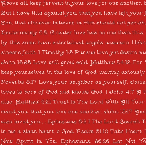 [RB-15388-RED] Take Heart Love Scripture Red by J. Wecker Frisch for Riley Blake Designs