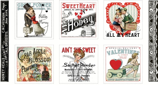 [RB-14130-PNL] All My Heart Valentine Ads Patch Panel by J. Wecker Frisch