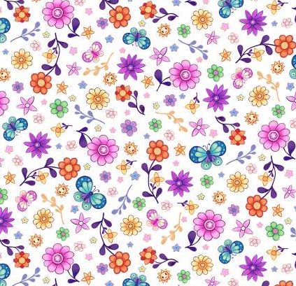 [PB-5609-W] Crazy Kitties Flower Patch Toss White