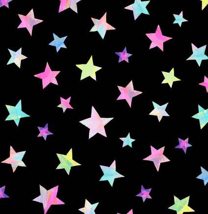 [PB-5610-K] Crazy Kitties Tossed Stars Black