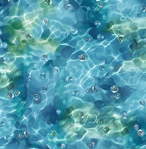 [PB-5636-BG] Koi Pond Bubbles Blue by Clint Eagar for P&B Textiles