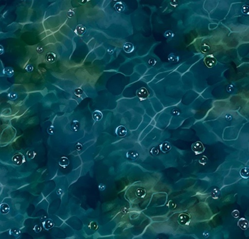 [PB-5636-DBG] Koi Pond Bubbles Blue and Green by Clint Eagar for P&B Textiles