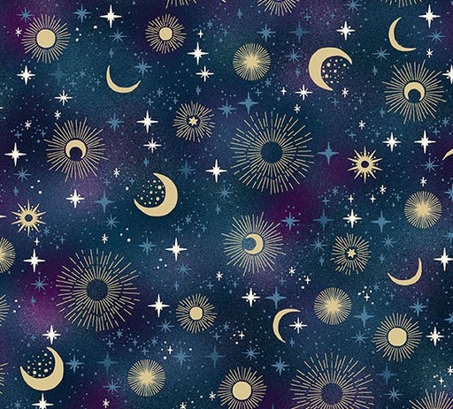 [AND-073-B] Luna Constellation Blue by Makower UK for Andover Fabrics