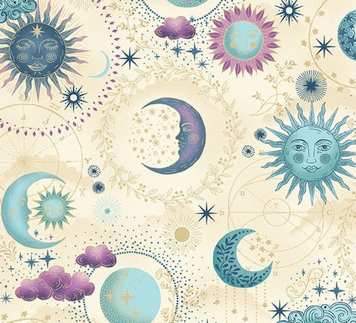 [AND-071-Q] Luna Cosmos Cream by Makower UK for Andover Fabrics