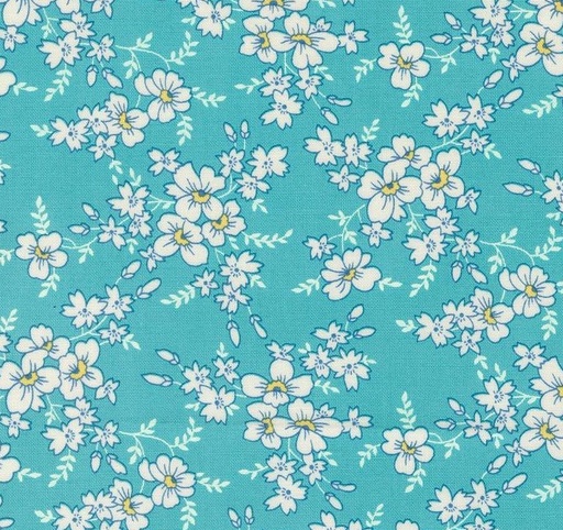 [MOD-23362-12] Time and Again Roundtop Florals Aqua by Linzee McCray for Moda Fabrics