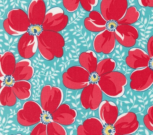 [MOD-23360-12] Time and Again Viola Florals Aqua by Linzee McCray for Moda Fabrics