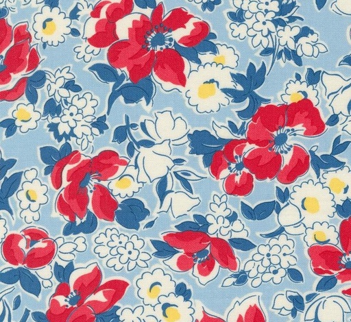 [MOD-23361-13] Time and Again Cheerful Florals Sky by Linzee McCray for Moda Fabrics