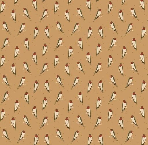 [RB-15701-WHEAT] Sewing Your Oats Birds Wheat by Karen Walker for Riley Blake Designs