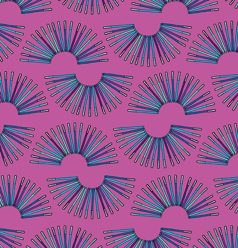 [WF-54238-19] Pen Pals Mr. Pen Orchid by Heather Givens for Windham Fabrics