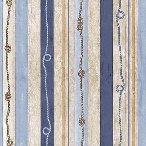 [BLAN-1368-17] Cobalt Seas Stripe Multi by Andrea Tachiera for Henry Glass