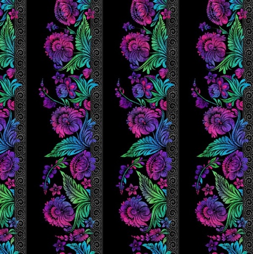 [ITB-VIV1-2] Vivid Floral Border Jewel by Jason Yenter for In The Beginning Fabrics