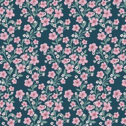 [RB-15351-Emerald] Buds & Butterflies Trailing Bliss Emerald by Cayla Naylor for Riley Blake Designs