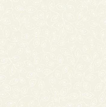 [PB-RAM671801] Rambling 6 Leaves White On Ecru By P&B Textiles 