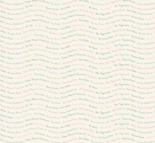 [RB-15866-CLD] Petter Rabbit & Friends Text Cloud by Beatrix Potter for Riley Blake Designs