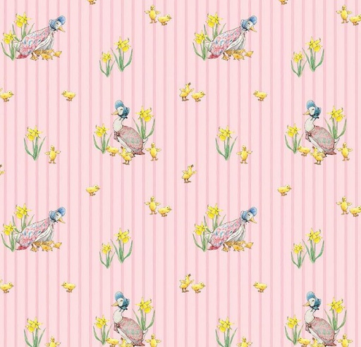 [RB-15862-PINK] Peter Rabbit & Friends Duck Stripe Pink by Beatrix Potter for Riley Blake Designs