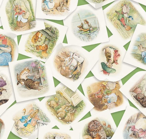 [RB-15860-GRN] Peter Rabbit & Friends Main Green by Beatrix Potter for Riley Blake Designs