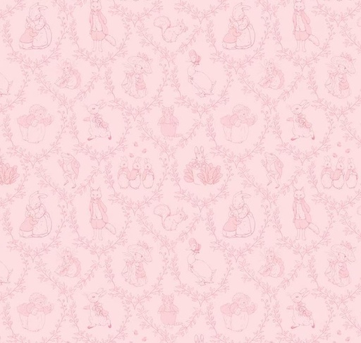 [RB-15863-PINK] Peter Rabbit & Friends Toile Pink by Beatrix Potter for Riley Blake Designs