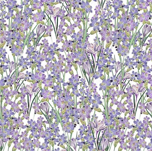 [COW-4365-27] Spring Garden Floral Purple by Katie Pertiet for Clothworks