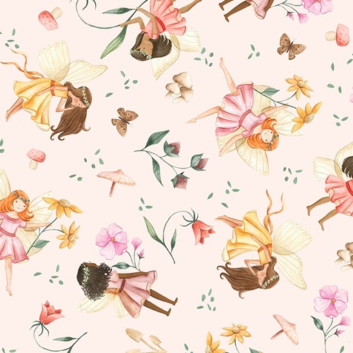 [WF-54275-1] Petal Pixies Fairyland Pale Pink by Whistler Studios for Windham Fabrics