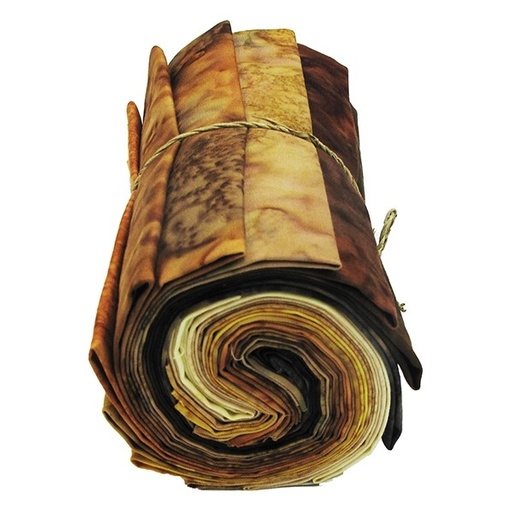 [HOF-1895FQ-20] Bali Watercolor Batiks Caramel and Coffee Fat Quarter Bundles from Hoffman Fabrics