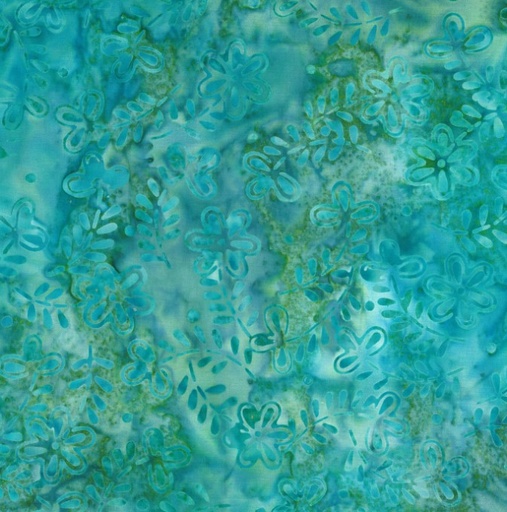 [WP-22292-477] Copper Mountain Batiks Daisies Aqua from Wilmington Prints