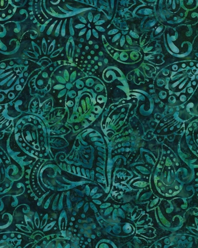 [WP-22288-744] Copper Mountain Batiks Dots & Leaves Green from Wilmington Batiks