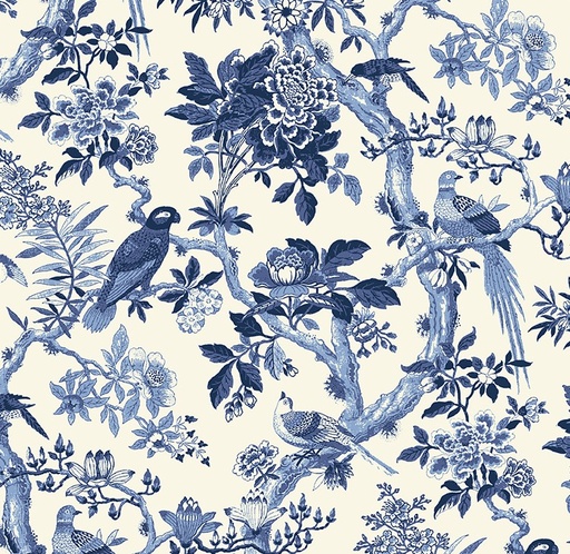 [WF-54286W-1DES] Blue Byrd Porcelain 108" Wide Back by Williamsburg for Windham Fabrics