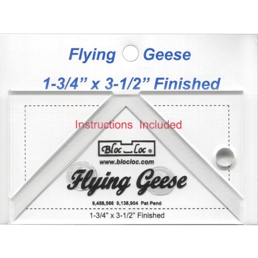 [BLC-BLLFG-175X35] Bloc Loc Flying Geese Square Up Ruler 1.75" x 3.5"