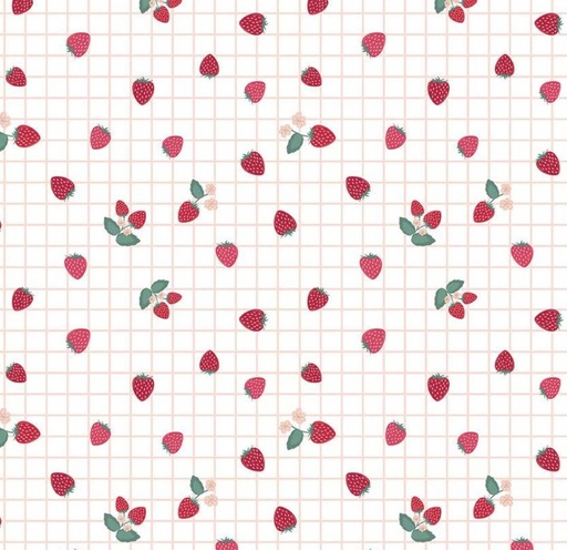 [RB-15747-WHT] Berry Market Gingham Berries White by Beverly McCullough for Riley Blake Designs