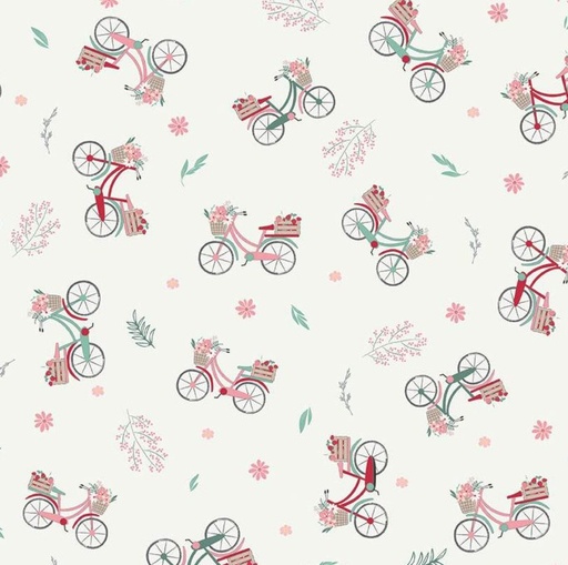 [RB-15741-SNDDLR] Berry Market Bicycles Sand Dollar by Beverly McCullough for Riley Blake Designs