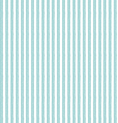 [COW-4358-33] Berry Sweet Digital Stitchy Stripe Aqua by Heatherlee Chan for Clothworks