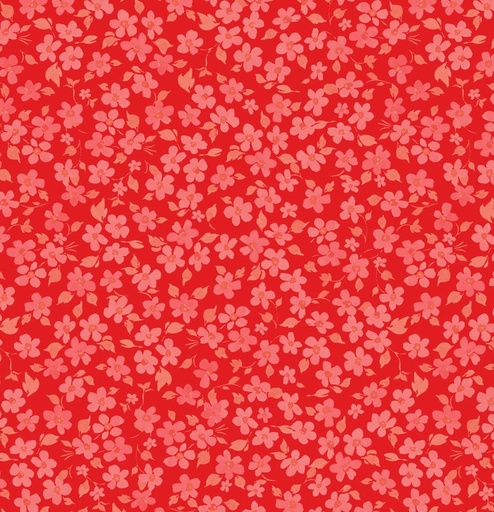 [COW-4356-4] Berry Sweet Tonal Small Floral Light Red by Heatherlee Chan for Clothworks