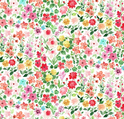 [COW-4353-55] Berry Sweet Digital Garden Multi by Heatherlee Chan for Clothworks