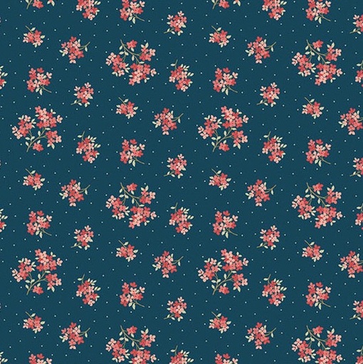 [AND-1479-B] Lighthouse Sand Verbena Navy by Laundry Basket Quilts for Andover Fabrics