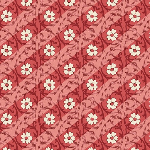 [AND-1483-R] Lighthouse Salt Marsh Mallow Red Roof by Laundry Basket Quilts for Andover Fabrics