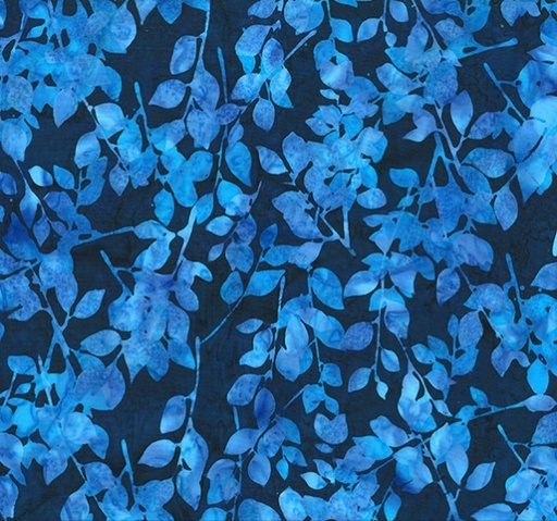 [HOF-2585-123] Bet on Blue Batiks Leaves Lapis from Hoffman Fabrics