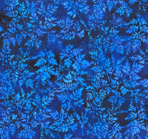 [HOF-2579-17] Bet on Blue Batiks Packed Leaves Cobalt from Hoffman Fabrics