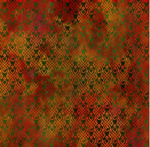 [ITB-5DRG-3] Dragons The Ancients Flames Green from In The Beginning Fabrics