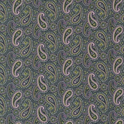 [MOD-31701-22] Goodnight Irene Arthurs Tie Paisley Graphite by Betsy Chutchian for Moda Fabrics