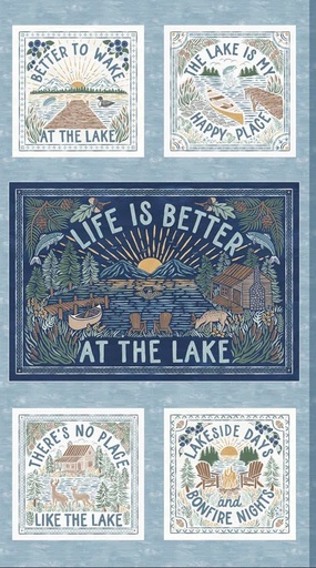 [PB-5730-PA] Lakeside Days Life is Better Panel by Laura Marshall for P&B Textiles