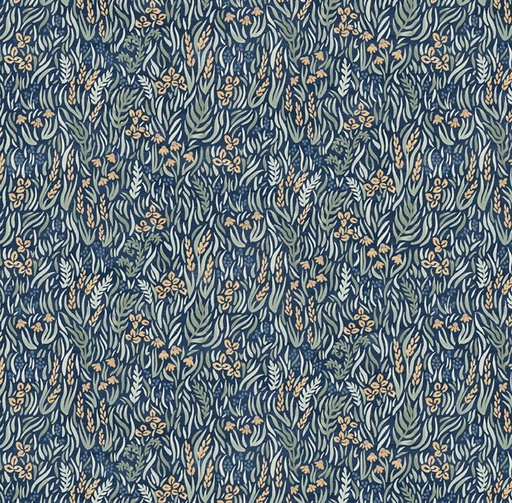 [PB-5734-N] Lakeside Days Packed Foliage Navy by Laura Marshall for P&B Textiles