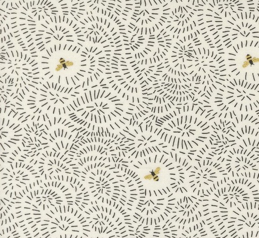 [MOD-48415-11M] Bee Garden Twists and Turns Metallic Porcelain by Gingiber for Moda Fabrics